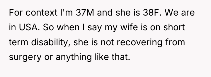 For context I'm 37M and she is 38F. We are...