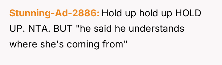 Stunning-Ad-2886 Hold up hold up HOLD UP. NTA. BUT "he...
