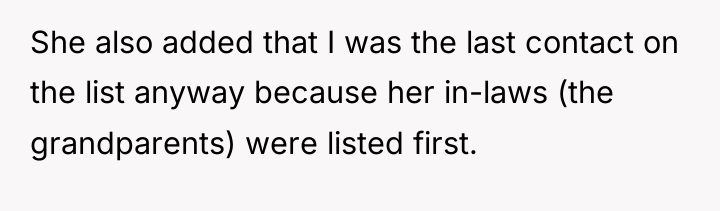 She also added that I was the last contact on...