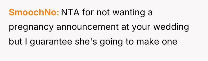 SmoochNo NTA for not wanting a pregnancy announcement at your...