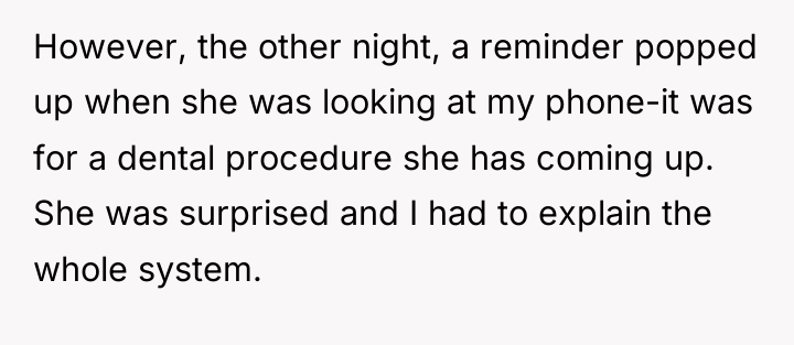 However, the other night, a reminder popped up when she...