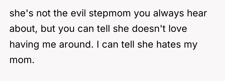 she's not the evil stepmom you always hear about, but...