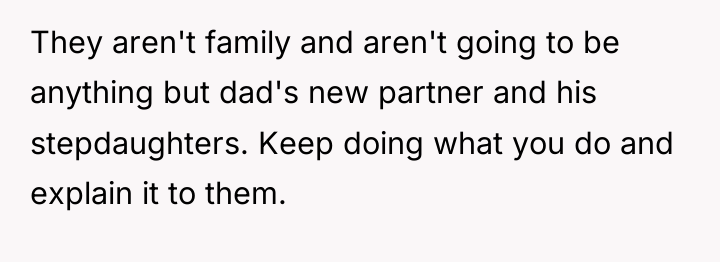 They aren't family and aren't going to be anything but...