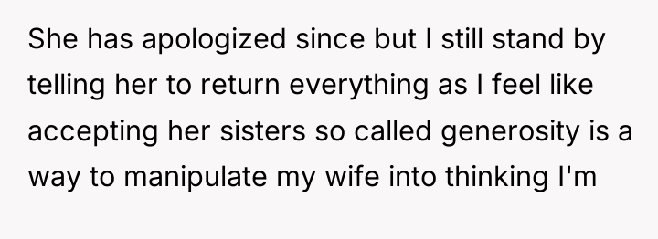 She has apologized since but I still stand by telling...
