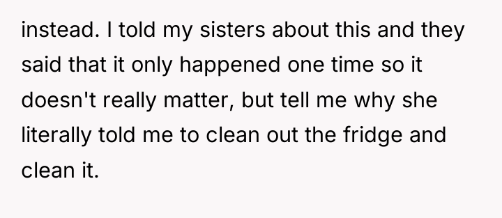 instead. I told my sisters about this and they said...