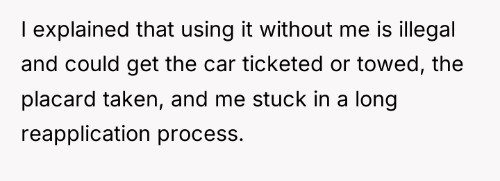 I explained that using it without me is illegal and...