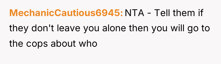 MechanicCautious6945 NTA - Tell them if they don't leave you...