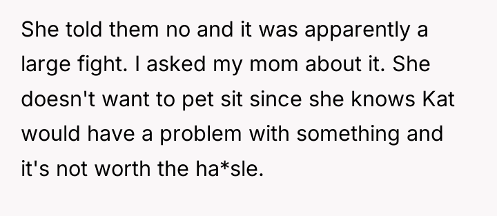 She told them no and it was apparently a large...