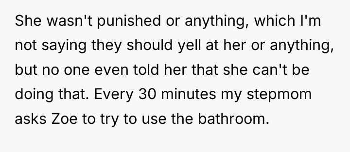 She wasn't punished or anything, which I'm not saying they...