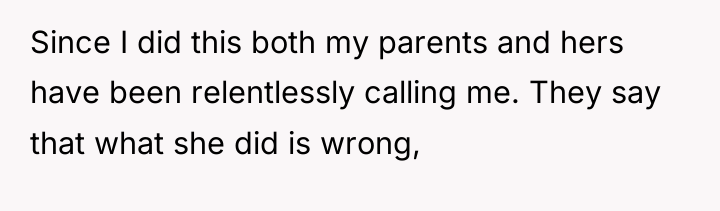Since I did this both my parents and hers have...