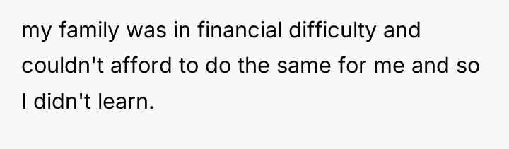 my family was in financial difficulty and couldn't afford to...