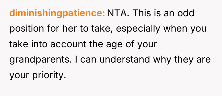 diminishingpatience NTA. This is an odd position for her to...