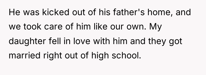 He was kicked out of his father's home, and we...