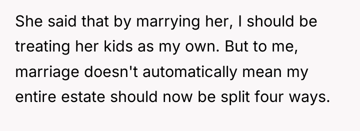 She said that by marrying her, I should be treating...