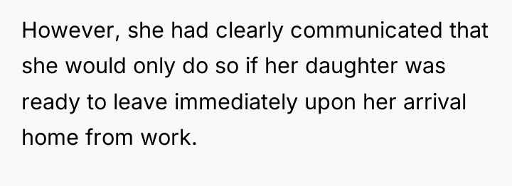 However, she had clearly communicated that she would only do...