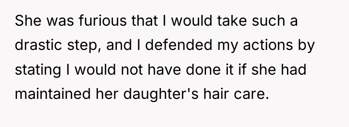 She was furious that I would take such a drastic...