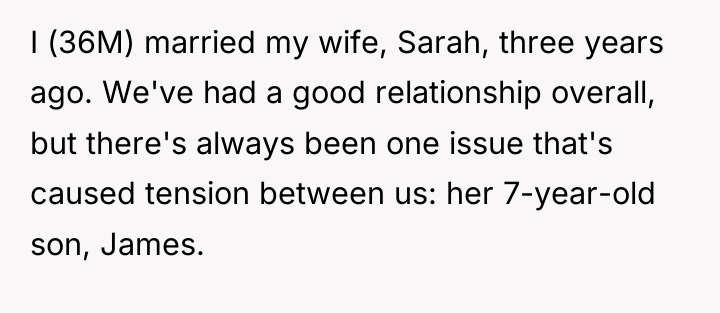 I (36M) married my wife, Sarah, three years ago. We've...