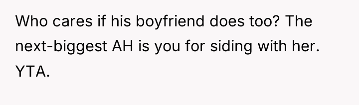 Who cares if his boyfriend does too? The next-biggest AH...