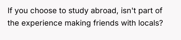 If you choose to study abroad, isn't part of the...