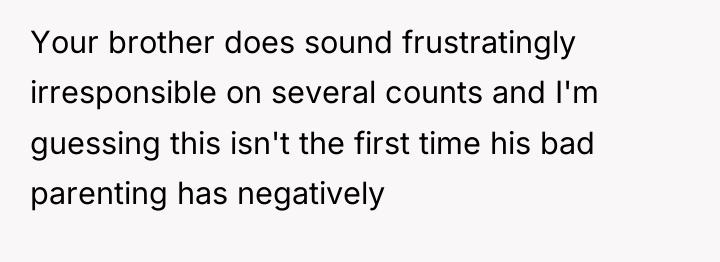 Your brother does sound frustratingly irresponsible on several counts and...