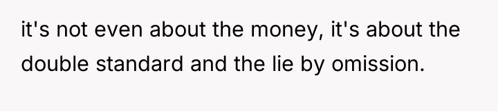 it's not even about the money, it's about the double...