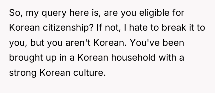 So, my query here is, are you eligible for Korean...