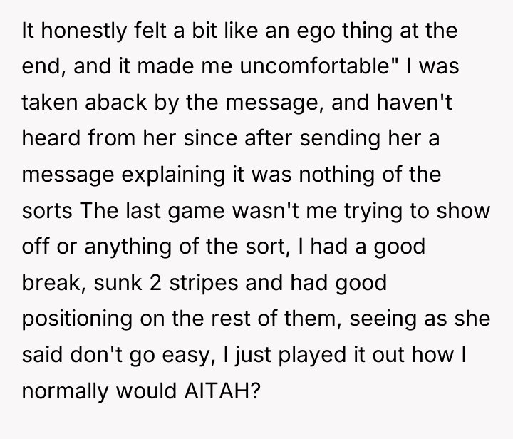 It honestly felt a bit like an ego thing at...