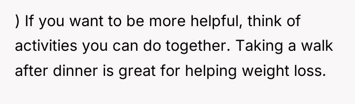 ) If you want to be more helpful, think of...