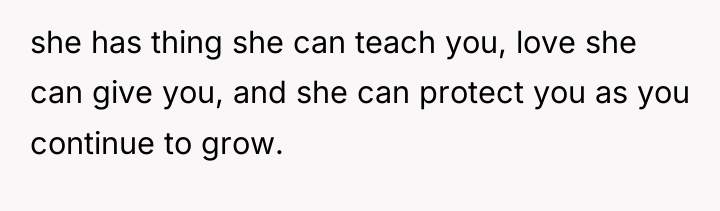 she has thing she can teach you, love she can...