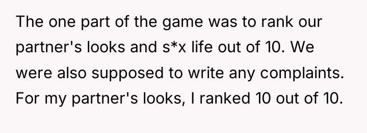 The one part of the game was to rank our...