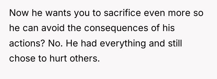 Now he wants you to sacrifice even more so he...