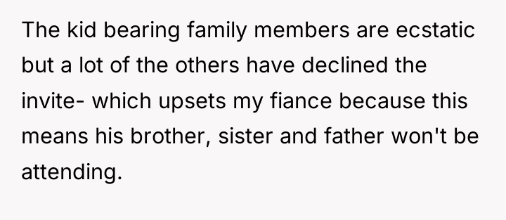 The kid bearing family members are ecstatic but a lot...