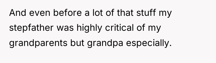 And even before a lot of that stuff my stepfather...