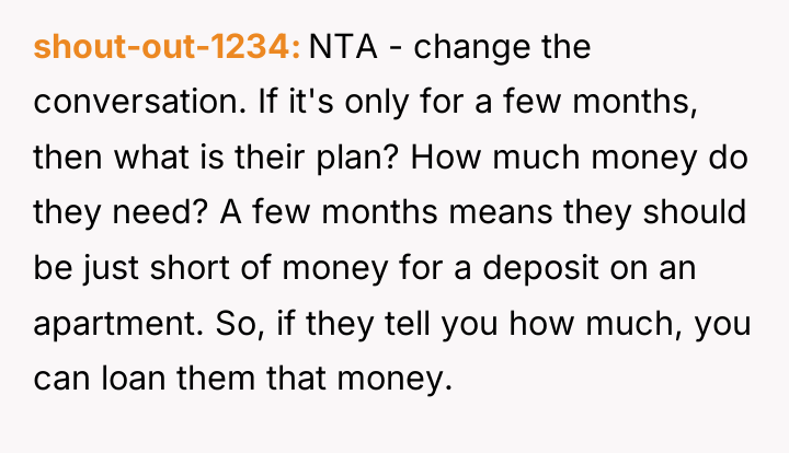 shout-out-1234 NTA - change the conversation. If it's only for...