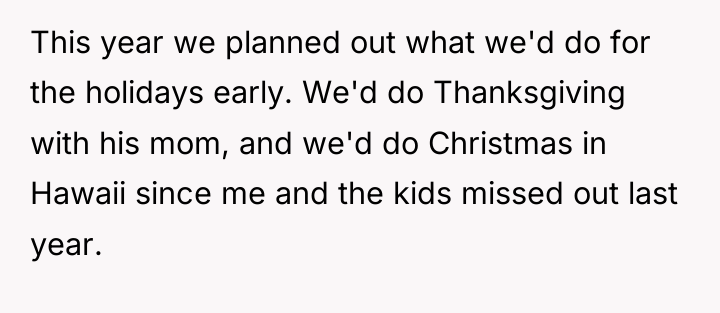 This year we planned out what we'd do for the...