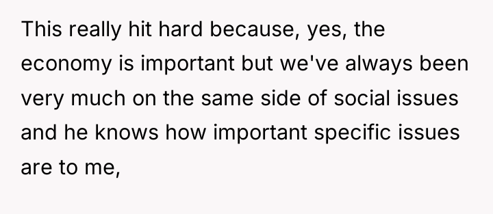 This really hit hard because, yes, the economy is important...