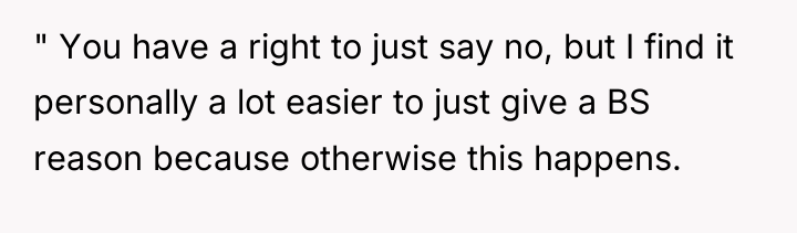" You have a right to just say no, but...
