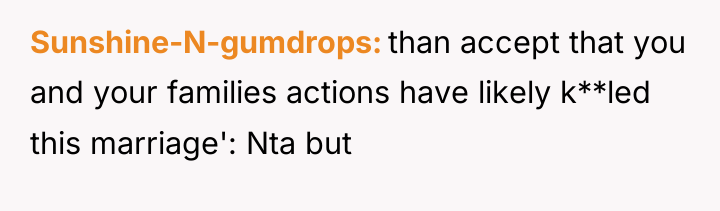Sunshine-N-gumdrops than accept that you and your families actions have...