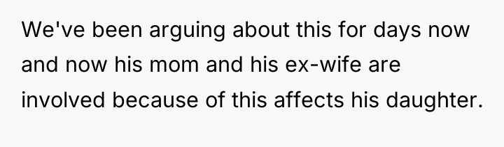 We've been arguing about this for days now and now...