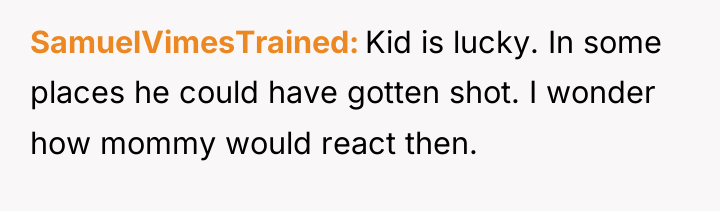 SamuelVimesTrained Kid is lucky. In some places he could have...