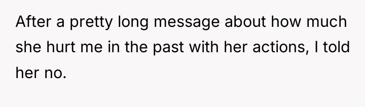 After a pretty long message about how much she hurt...
