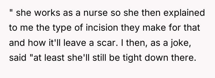 " she works as a nurse so she then explained...