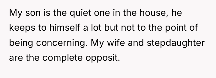 My son is the quiet one in the house, he...