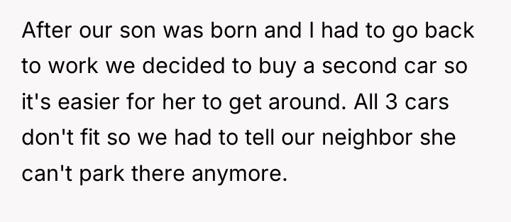 After our son was born and I had to go...