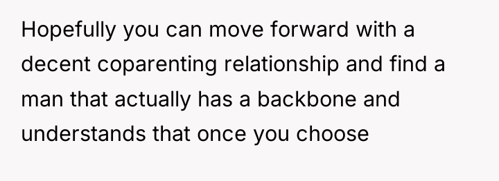 Hopefully you can move forward with a decent coparenting relationship...