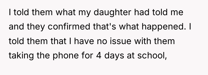 I told them what my daughter had told me and...
