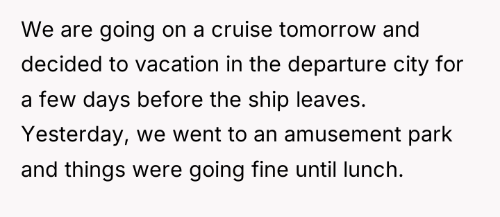 We are going on a cruise tomorrow and decided to...