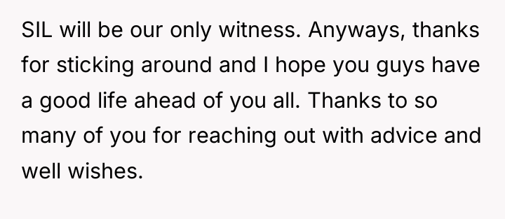 SIL will be our only witness. Anyways, thanks for sticking...