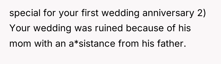 special for your first wedding anniversary 2) Your wedding was...