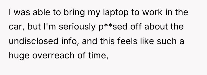 I was able to bring my laptop to work in...